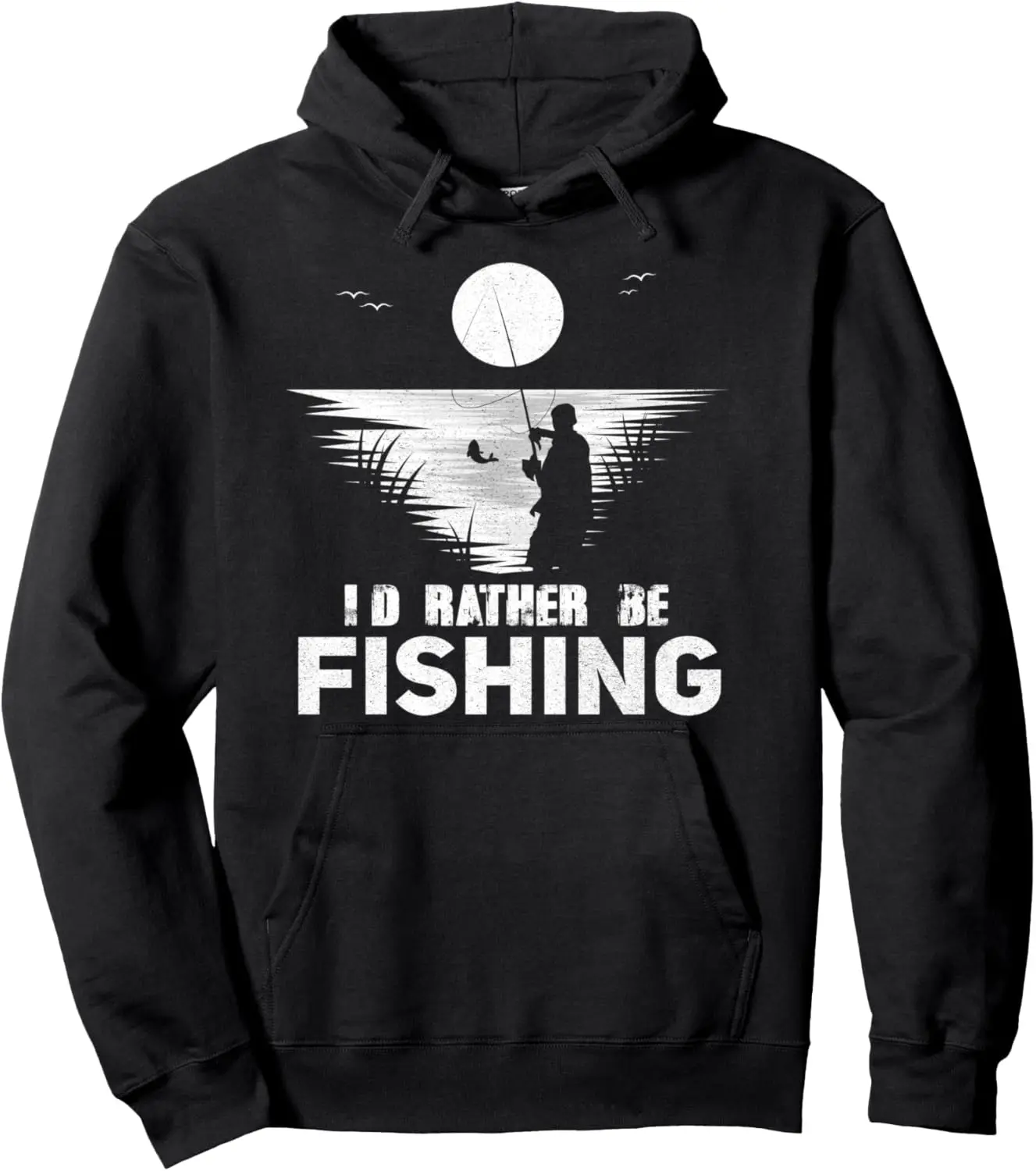 I'd Rather Be Fishing Hoodie For Salmon Fishing Lovers Pullover Hoodie