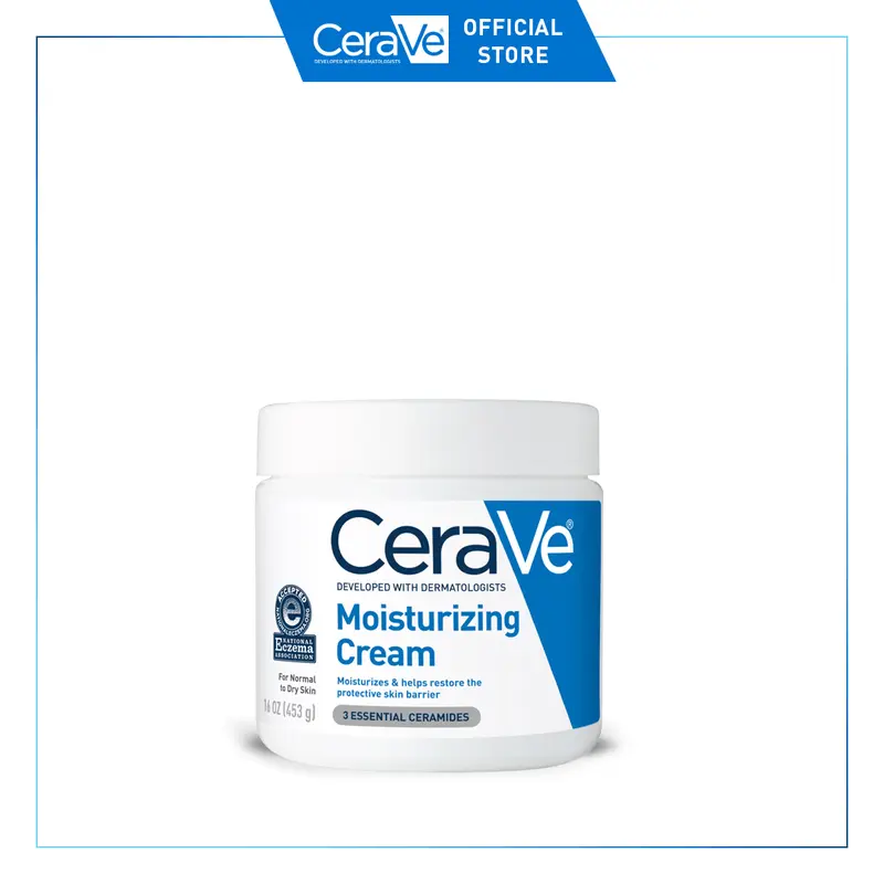 CeraVe Moisturizing Cream - Face & Body Hand Cream for Normal to Dry, Sensitive Skin, 24-Hour Hydration, Soothing Moisture, 16 oz