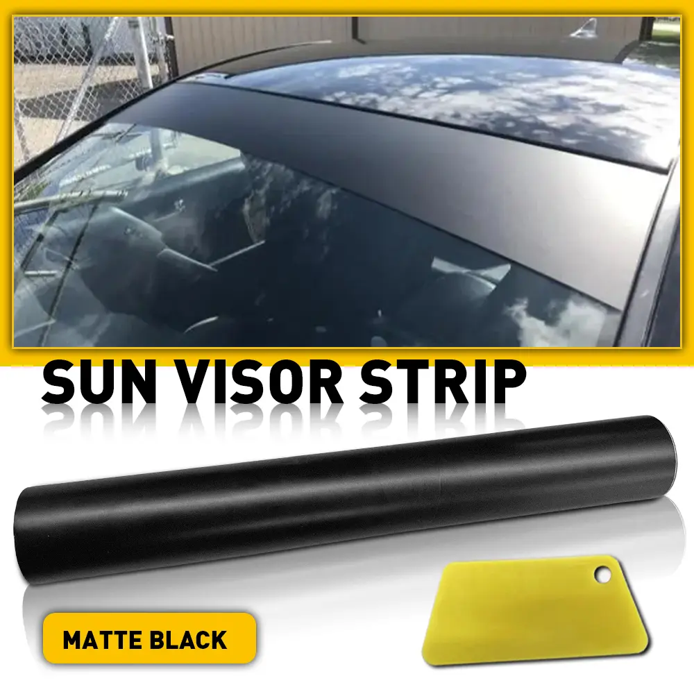 Sun Visor Strip Banner Windshield Vinyl Arbitrary Cut Decal Black 60Inch Vinyl