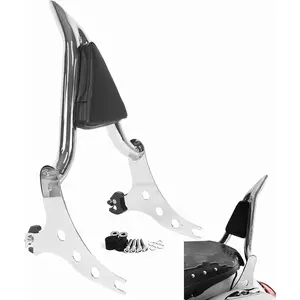 Chrome Sissy Bar Passenger Backrest for Harley Fat Boy Lo FLSTF 2007-2017 Softail FXST FLST CVO 2006-2012, Night Train 2006-2009, Cross Bones 2008-2011 Softail Custom Softail Standard Springer