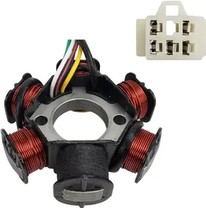 TAOTAO Ignition MAGNETO STATOR for 110cc 125cc TAOTAO ATV GO KART DIRT BIKE 6 Coil Pole 5 wires plug/BOULDER 110 B B1 B3 ATA 110D 125D CHEETAH TFORCE 135DU AUTO ATK 125A GK110 DB10 DB20 Models