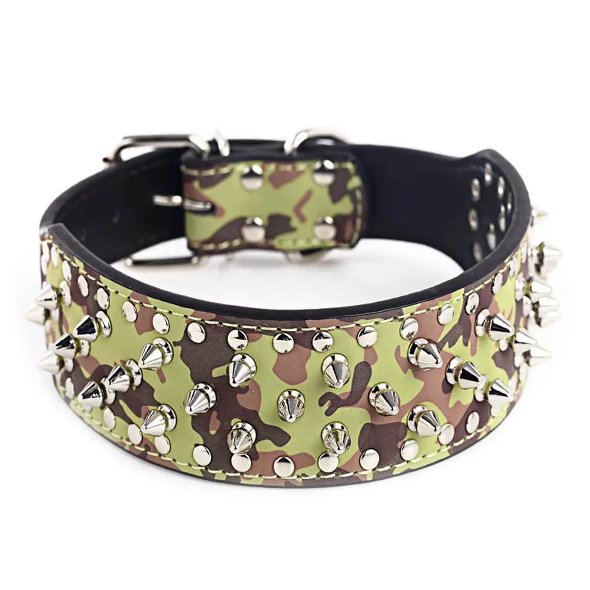 Skull Spiked Studded Leather Large Dog Collars for Medium Large Breeds
