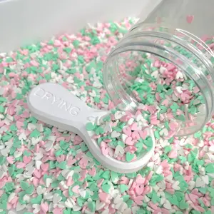 5MM Green Pink Heart Polymer Clay Sprinkle Mix (NOT EDIBLE) D30-02