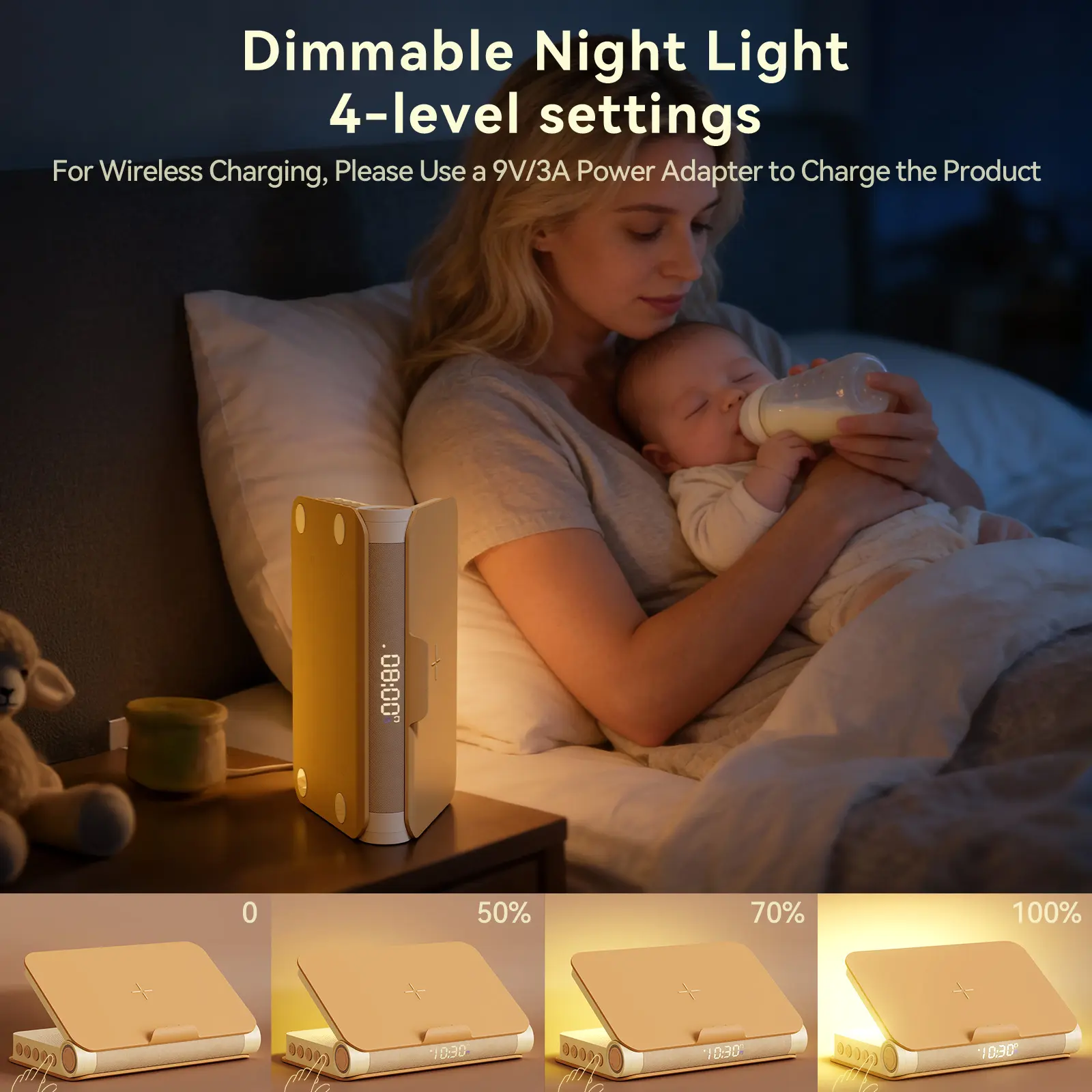 Book-Shaped Sunrise Alarm Clock with Wireless Charger & Bluetooth