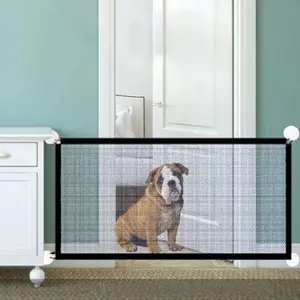 1PC Pet Dog Gate Network Fence Stairs Folding Breathable Mesh Enclosure Dog Fence Child Safety Barrier Safety Guardrail Pet Playpen Articles Punch-free Pet Isolation Net Folding Stair Gate Dog Fences Portable Doorway Mesh Gate
