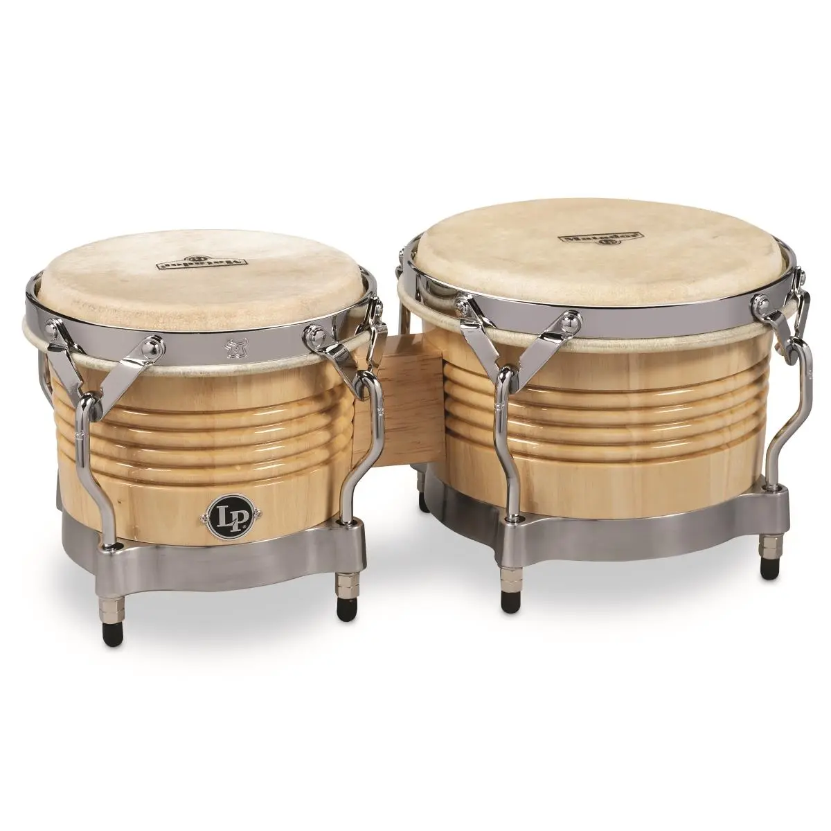 212 MAIN Matador Bongo Drums - Latin Percussion Instrument with Natural Chrome Hardware