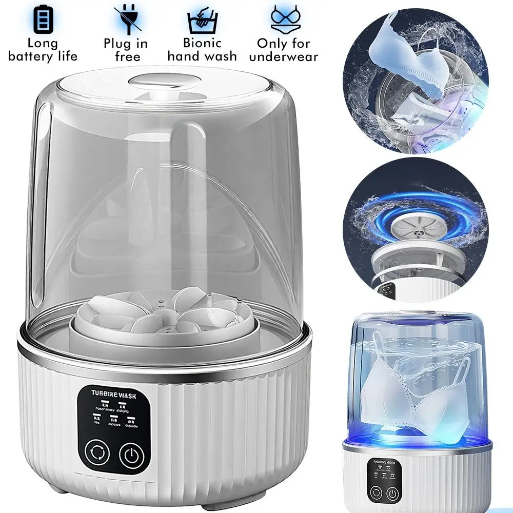 Mini Laundry Machine 1.5L Underwear Portable Washing Machine with LED Display,Rechargeable Mini Lavadora, Mini Washing Machine,Cleans Small Clothes for Apartment,Dorm,Travel Hotel Use