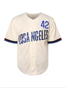 Men's Letter & Number Embroidery Baseball Jersey, Casual Breathable Comfortable Baseball Top, Baseball Shirt for Training Competition Party, Men's Sportswear for All Seasons