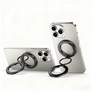 Double Side Magnetic Phone Ring Stand Holder for iPhone17 16 15 14 13 12 pro promax, Magnetic Phone Stand Holder for Gym Refridge, Two sides Magnetic Stand Phone Finger Ring Grip Holder Magnet for Samsung