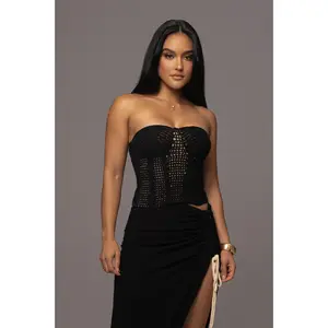 Black Want It All Crochet Bustier