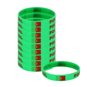 Silicone Soccer Portugal Flag Wristband, Festive & Party Accessories for Sports Fans, Team Decor Supplies