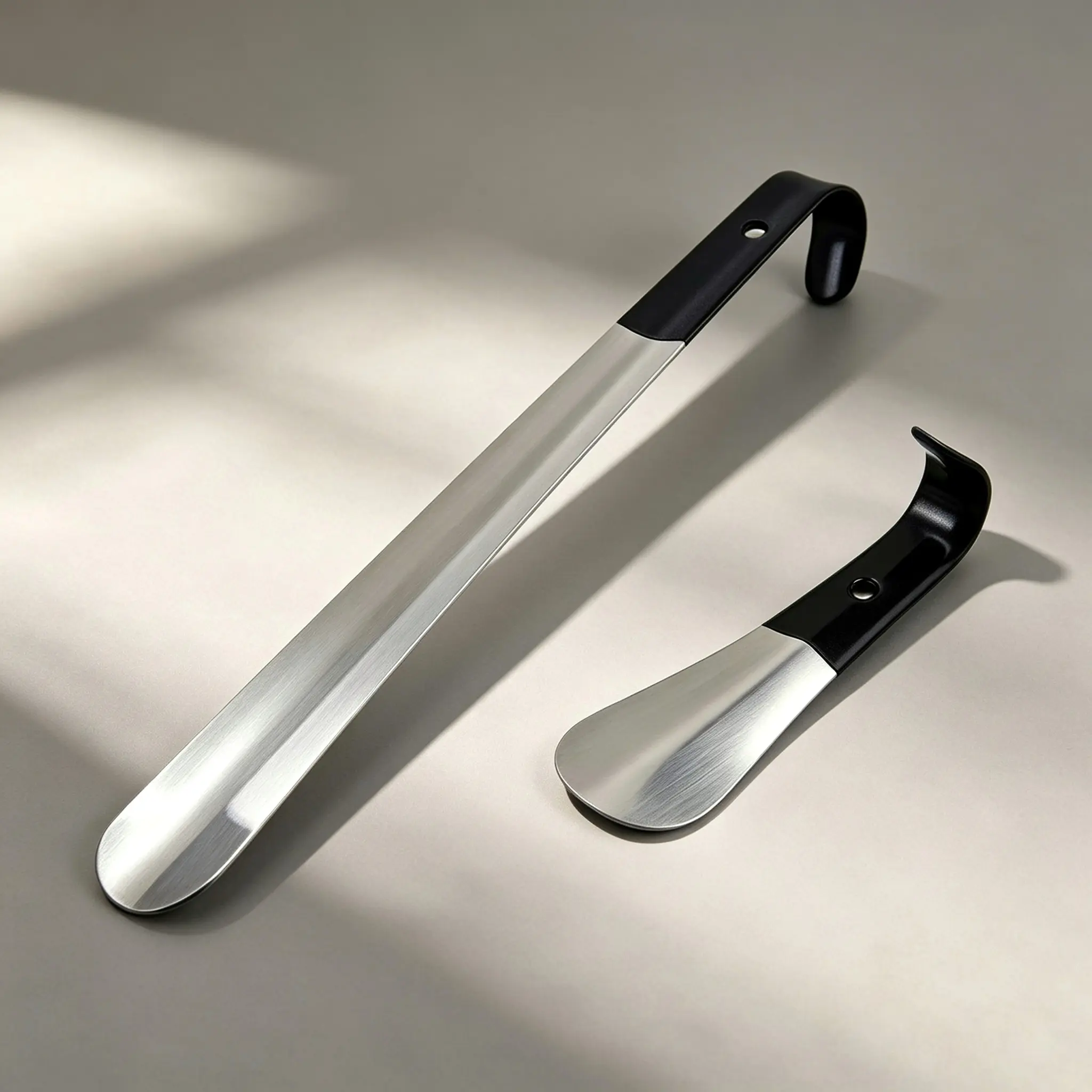 Portable Metal Shoe Spoon 2 Pack, Durable Stainless Steel Shoehorn for Daily Household and Outdoor Use