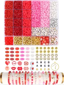 2400pcs Soft Clay Bead Set for Bracelets & Necklaces, Polymer Clay Jewelry Making Kit, Beginner Friendly, Perfect Birthday Party Gift