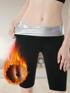 Women‘s High Waist Sauna Effect Shaping Pants – 3/4 Length Compression Tights, Tummy Control & Butt Lifting, 4-Way Stretch Breathable Squat-Proof, Must Have Fitness Bottoms for Yoga, Running, Gym & Daily Wear, Gym Clothes