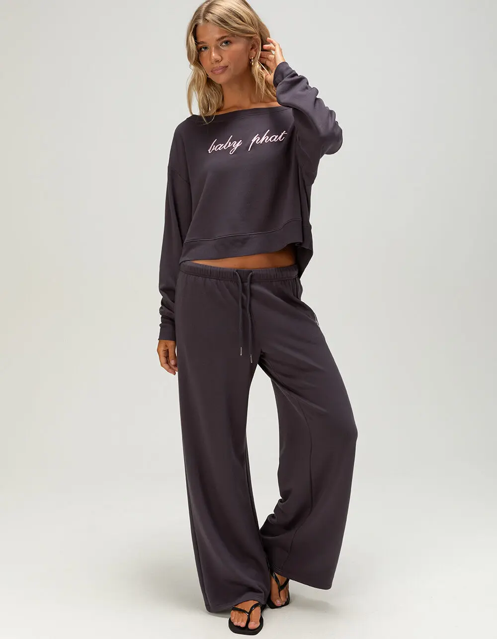 BABY PHAT Wide Leg Womens Sweatpants