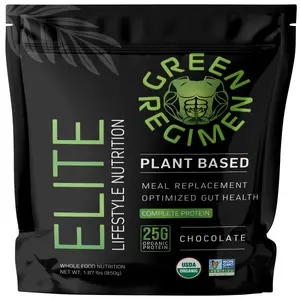 Green Regimen - Elite Plant-Based Protein Powder - 25g Complete Pea & Plant-based Protein Complex, Meal Replacement High-Protein Vegan Shake, NonGMO, Gluten-Free, Dairy-Free, Low Carb - (Chocolate - 1 Month Supply)