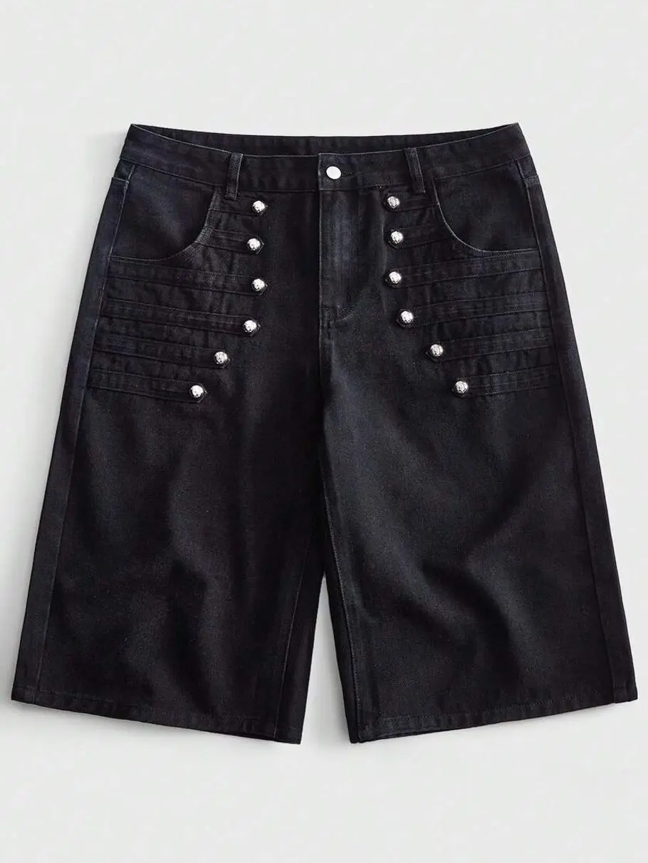 Men shorts - Men's Denim Shorts, Multi-Pocket Casual Work Shorts, Versatile Summer Travel Bottoms with Button Closure summer clothing trending clothing trending clothes male clothing summer clothes shorts for the summer summer men clothes vacation outfits