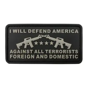 I Will Defend America Against All Terrorists Foreign & Domestic Tactical Patch (3D-PVC Rubber-MT13)