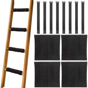 4-Pack Bunk Bed Ladder Pads - 10x10 Inch Non-Slip Step Covers with 8 Straps, Soft & Safe for Kids’ Loft Beds (Ladder Not Included)
