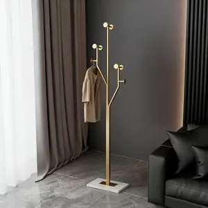Heavy Duty Coat Rack Tree-shaped Metal Freestanding Coat Tree with Sturdy Marble Base Corner Coat Rack for Bedroom Entryway Hallway