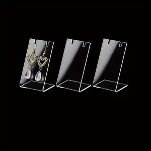 Acrylic Jewelry Display Stand, L-shaped Jewelry Stand, Necklace Earring Organizer for Jewelry Dangling Slant Back Display Props Show Retail Store