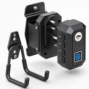 ONNAIS Minimalist Biometric Wall Mount Security Lock, Quick Access Fingerprint Lock with Keypad & Backup Key, Heavy-Duty Wall Mountable Home Organizer Hook Bracket for Home & Garage