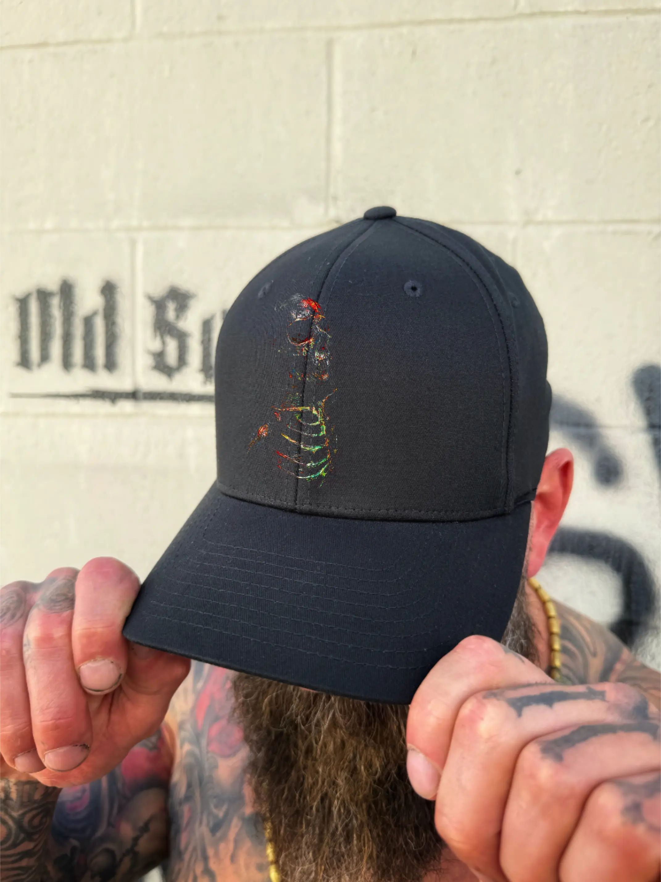 PAINT SKULL FLEXFIT COTTON HAT