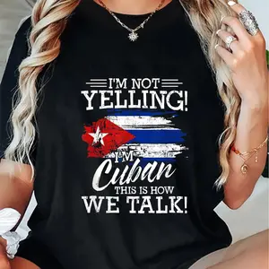 100% Cotton Funny Cuba Lover Graphic for Women Men Cuban T-Shirt