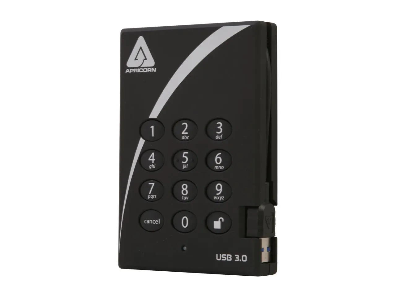 APRICORN 1TB Aegis Padlock External Hard Drive with 256-bit AES Encryption USB 3.0 Model A25-3PL256-1000 Black