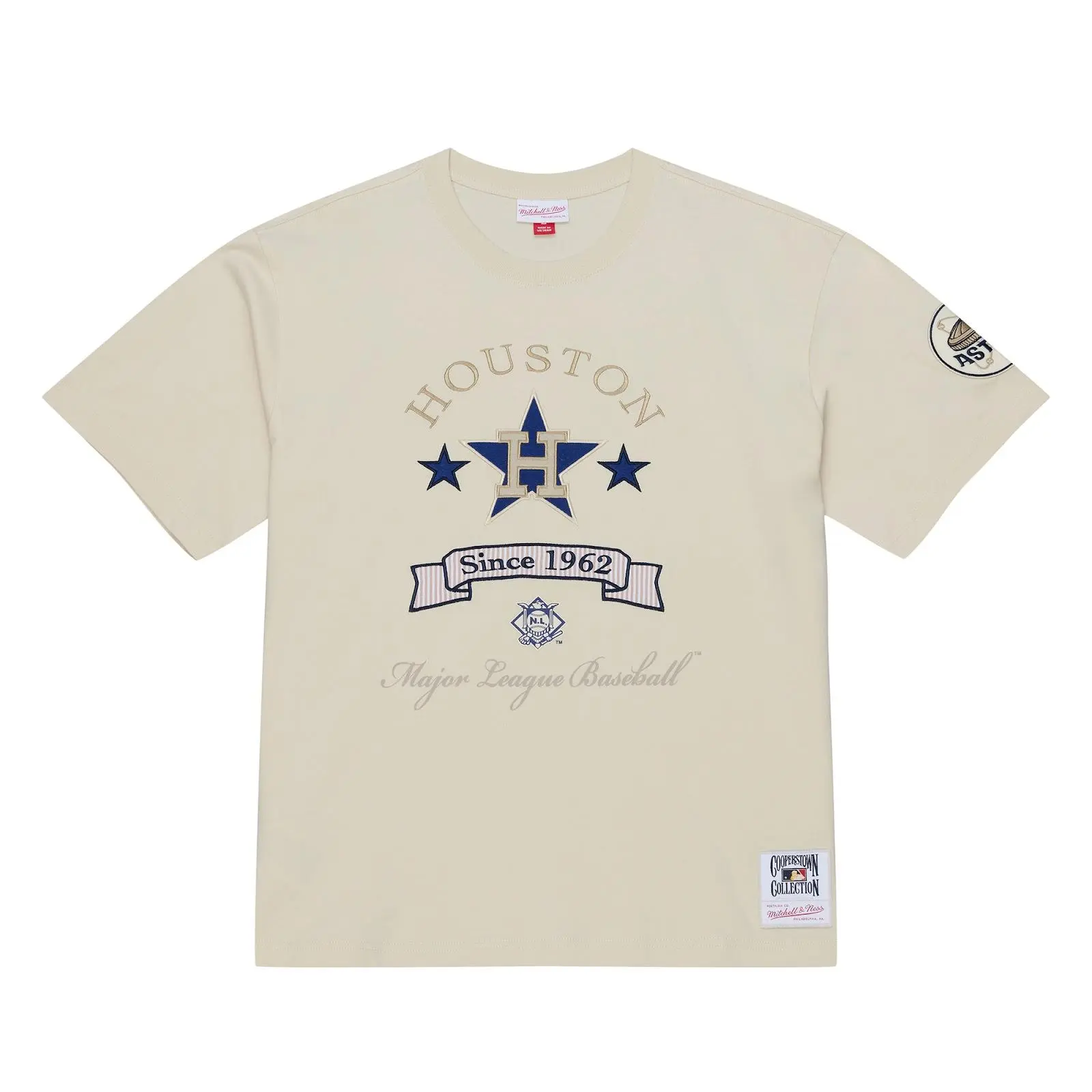 Houston Astros Cream Yacht Rock Premium T-Shirt MLB Throwback Tee Graphic Vintage Fan Gear Mitchell & Ness