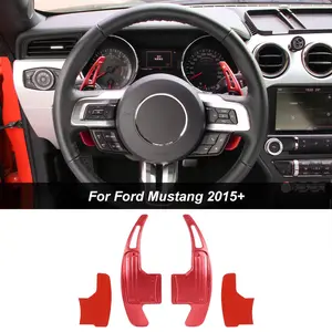 For 2015+ Ford Mustang Steering Wheel Shift Paddle Shifter Cover Trim Carbon Car Interior Kit Automotive Vehicle Decoration