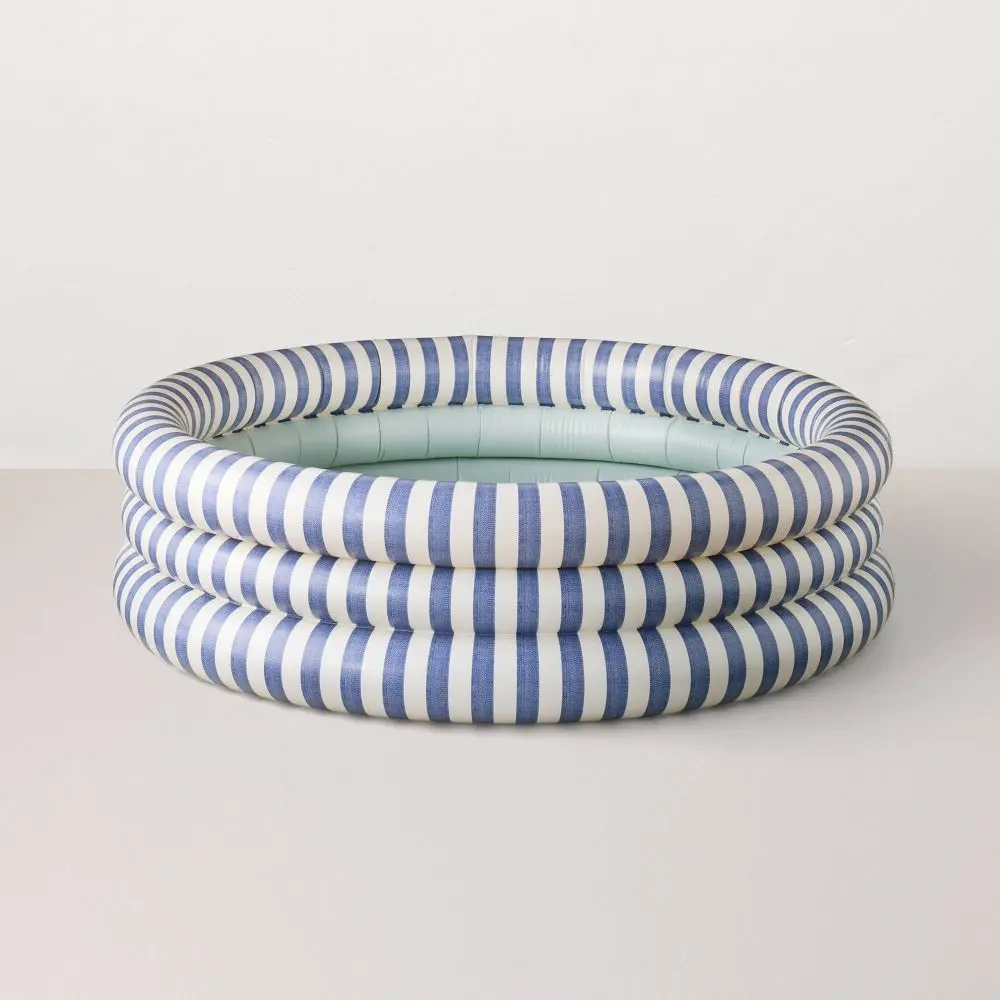 Round Inflatable Kiddie Pool Blue Striped - Hearth & Hand with Magnolia