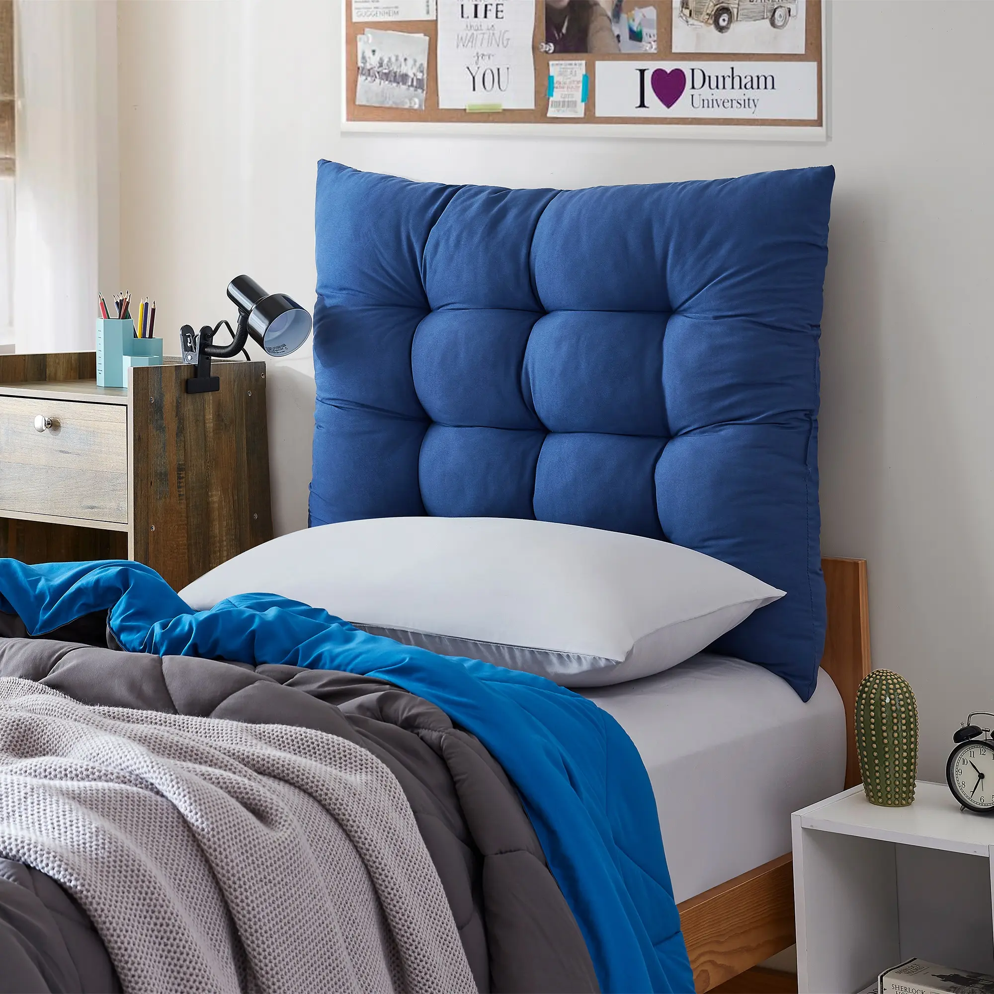 Rainha - Puffy Tufted College Headboard - Royal Navy Blue