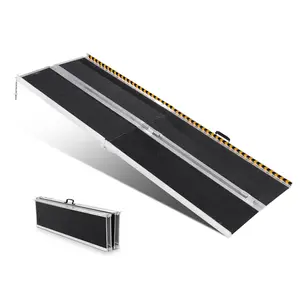 VEVOR Portable Wheelchair Ramp, TikTokShopBlackFriday, 8 ft 800 lbs Capacity, Non-Slip Aluminum Folding Threshold Ramp, Foldable Mobility Scooter Ramp Wheel Chair Ramp, Handicap Ramp for Home Steps, Stairs, Doorways, Curbs