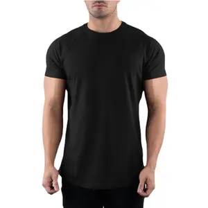 Plain Gym T-shirt Men Summer Fitness Clothing crew-Neck Short Sleeve T shirt Cotton Slim Fit Tshirt