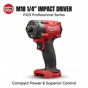 Milwaukee M18 FID3 Impact Driver 18V 1/4 Inch Hex For Construction And Assembly With 300Nm High Torque Output