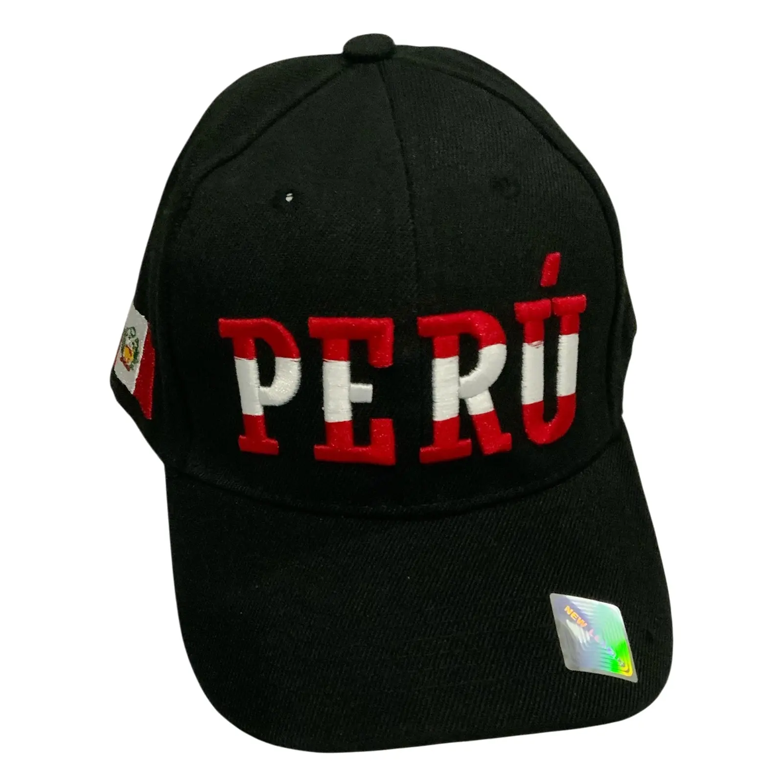 New Peru Embroidery Coat Of Arms Shield Flag Men's Hook & Loop Baseball Hat