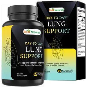 Best Naturals Day-to-Day Lung Support Supplements 90 Veg Cpasules - Made with Mullein, Quercetin, Cordyceps, Nettle, Feverfew, Marshmallow, Olive Leaf Extract