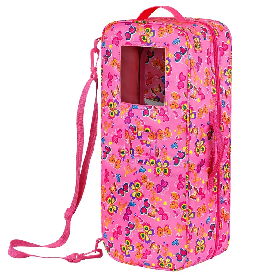 DEARBEI Butterfly Print Doll Carrier Backpack for 18 Inch Dolls Portable  Storage Bag with Clear Window Adjustable Strap & Multi Pockets for American  Girl 18 Doll Accessories Pink - TikTok Shop