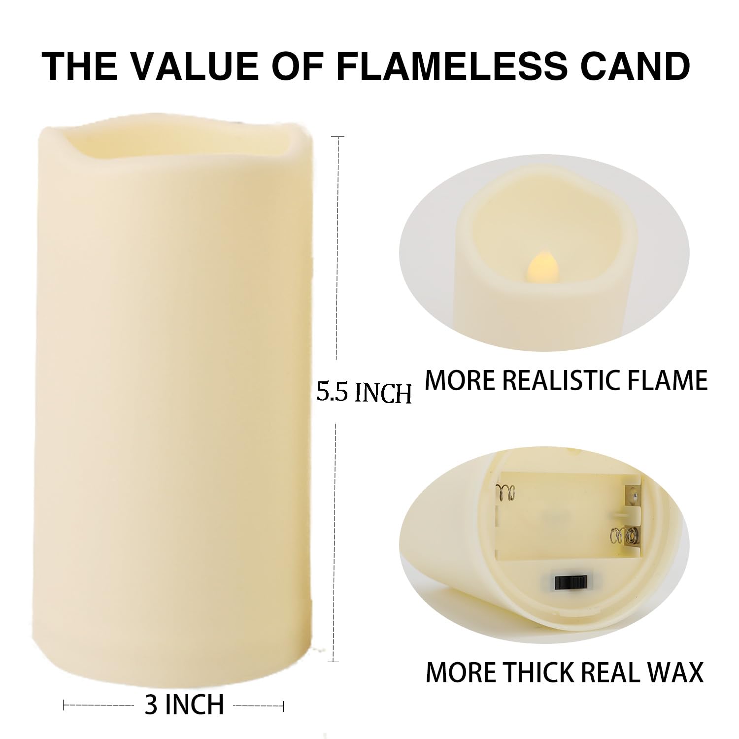 2PACK Outdoor Flameless Candles with Remote Control and Timer LED Flickering Battery Operated Electric Pillar Candles D3 x H5.5 Waterproof Design for Camping Weddings Home Energy Efficient 2PACK Outdoor Flameless Candles with Remote Control and Timer LED Flickering Battery Operated Electric Pillar Candles D3 x H5.5 Waterproof Design for Camping Weddings Home Energy Efficient