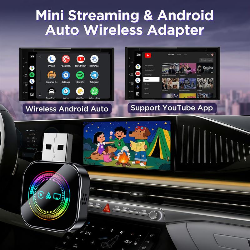 Yurnlv - 2026 new 3 in 1 AirPlay Upgrade, with wired to wireless CarPlay adapter, screen mirror only for TikTok/YouTube, car must have factory-installed wired CarPlay