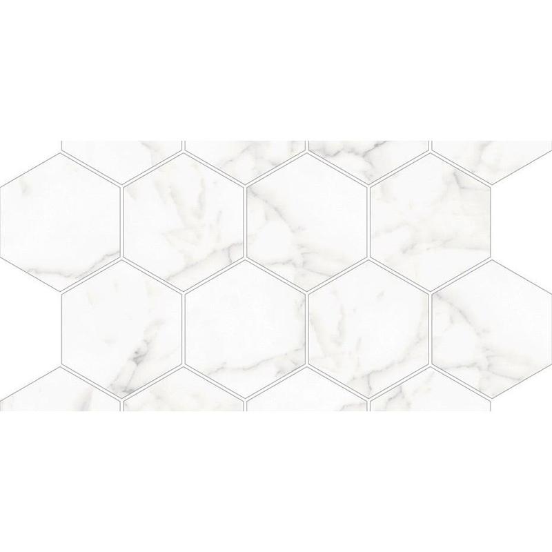 3 In. X 3 In. Mosaic Core White Polished Porcelain - Hexagon Wall & Floor Tile (5.49 Sqft/Case)