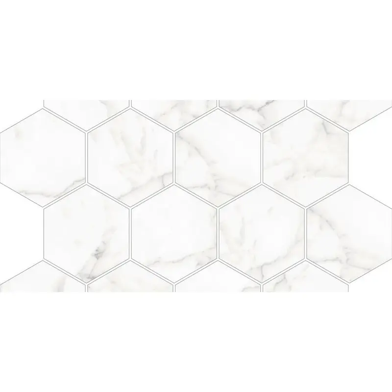 3 In. X 3 In. Mosaic Core White Polished Porcelain - Hexagon Wall & Floor Tile (5.49 Sqft/Case)