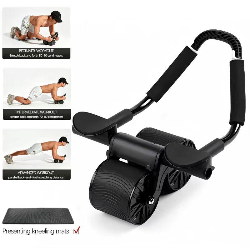 Eco-Friendly Abdominal Exercise Roller with Timer and Kneeling Pad - Classic Ab Training Gym Equipment for At-Home Core, Abdominal Crunch & Roller Ab Training Workouts