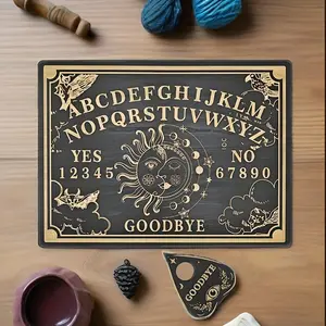 Christmas Wooden Witchcraft Ouija Board Soul Board Set, Handmade Artisan Craft, Spiritual Guidance Home Decor, Perfect for Wiccan Altar, Ornaments, Decoration