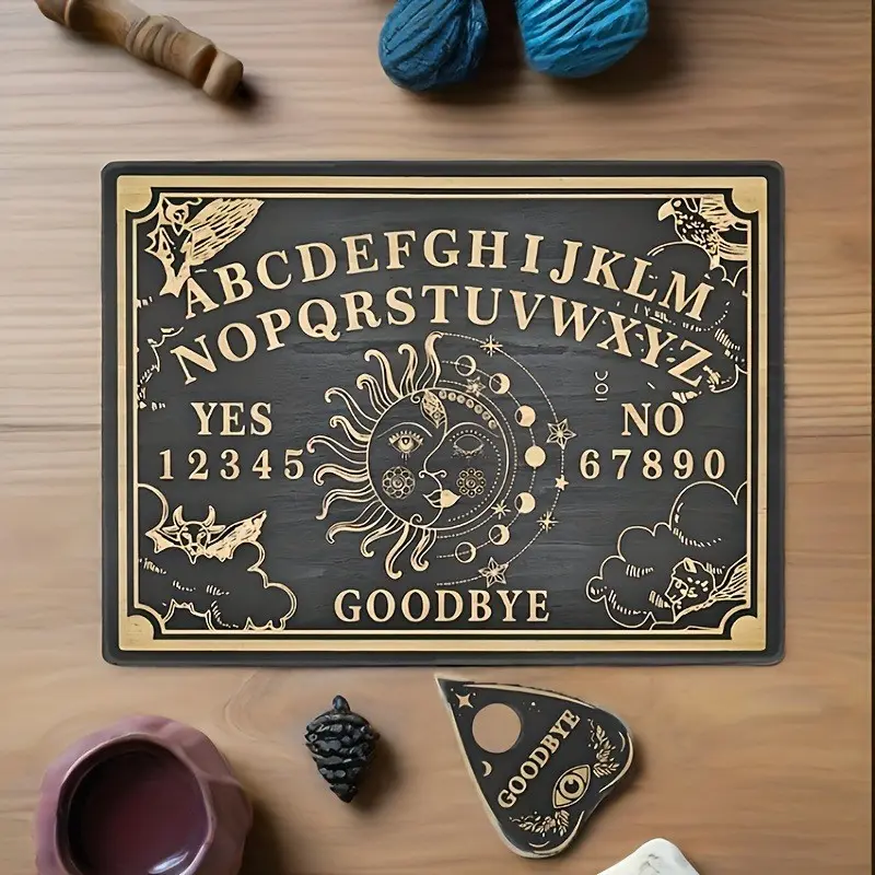 Christmas Wooden Witchcraft Ouija Board Soul Board Set, Handmade Artisan Craft, Spiritual Guidance Home Decor, Festive Decoration, Holiday Decor, Room Decoration Ornaments, Wooden Decorative Ornaments, Perfect for Wiccan Altar, Ornaments, Decoration