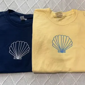 Seashell embroidered comfort colors T-shirt