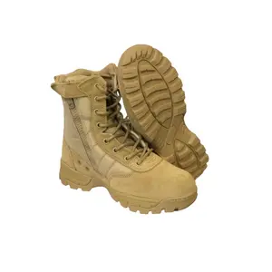 Safara Men's 8-in Durable Mid-Calf Military-Style Combat Boots, Casual Hiking Shoes for Outdoor Use, Available in Wheat or Black