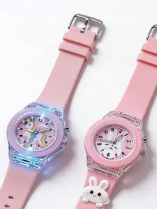Cool Pony Glow Quartz Wristwatch & Butterfly Rabbit Light-Up Quartz Wristwatch Set, Perfect Gift for Valentine's Day, Birthday, Easter