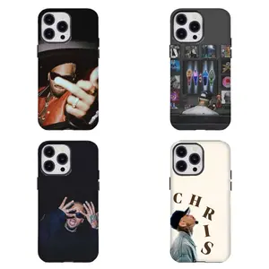 C-Chris B-Brown Hip-Hop Phone Case Street Style Portrait & Album Collage Aesthetic Design Compatible for iPhone 17 16 15 14 13 12 11 and for Samsung S21-S25 Ideal Gift for CB Fans